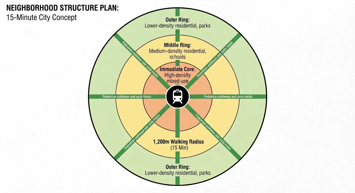 Concentric neighbourhood structure diagram for the Jaribuni concept
