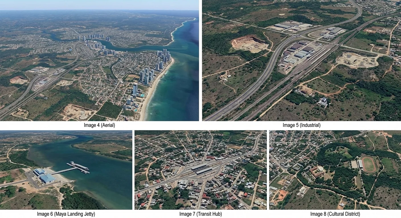 Aerial context images of Jaribuni, industrial land, Maya Landing and surrounding settlements