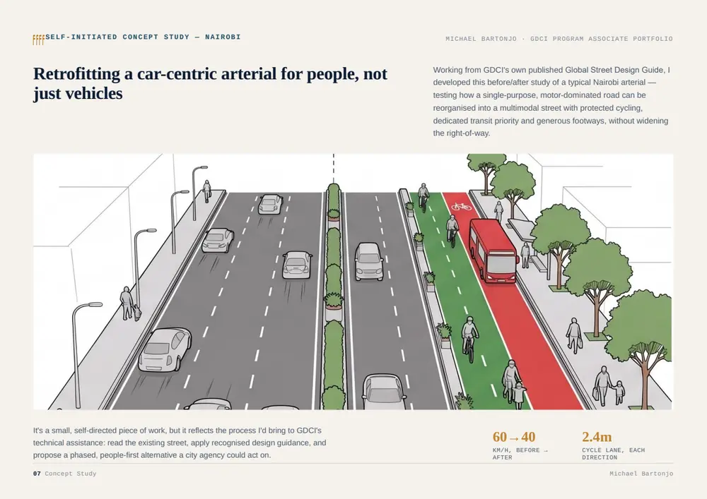 Nairobi Street Retrofit independent multimodal street concept