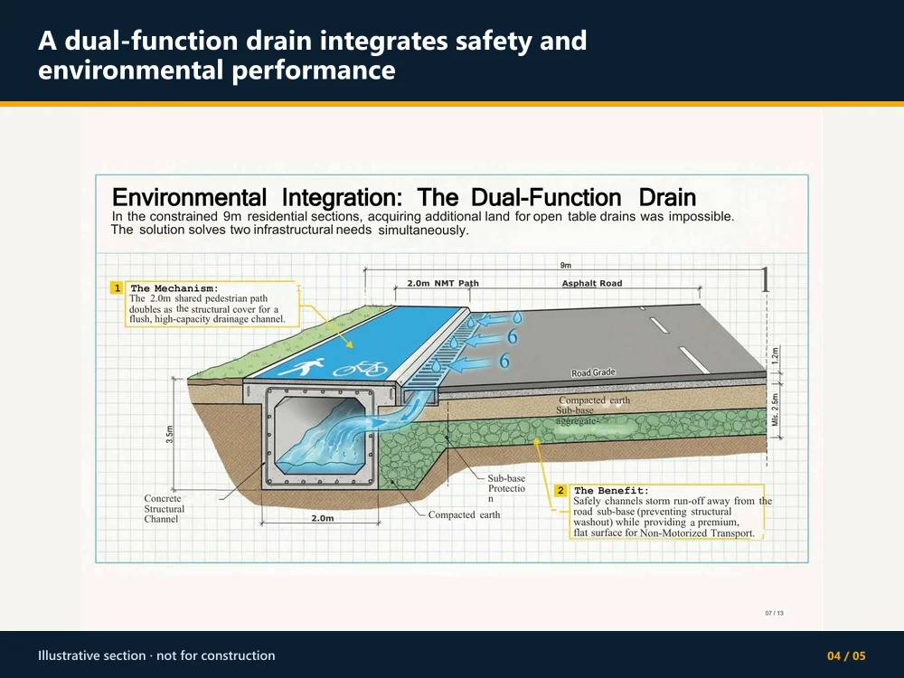 Dual-function roadside drainage and landscape treatment